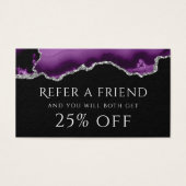 paarse zilveragaat Referral-Kaart Visitekaartje (Voorkant)