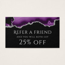 paarse zilveragaat Referral-Kaart