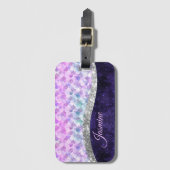 Paarse zilverappelmolen bagagelabel (Voorkant (verticaal))