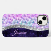 Paarse zilverappelmolen Case-Mate iPhone case (Achterkant (horizontaal))