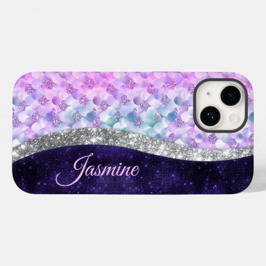 Paarse zilverappelmolen Case-Mate iPhone case (Achterkant (horizontaal))