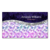 Paarse zilverappelmolen magnetisch visitekaartje (Voorkant)