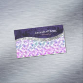 Paarse zilverappelmolen magnetisch visitekaartje (Voorbeeld)