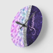 Paarse zilverappelmolen ronde klok (Hoek)