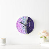 Paarse zilverappelmolen ronde klok (Huis)