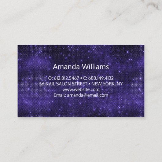 Paarse zilverappelmolen visitekaartje (Achterkant)