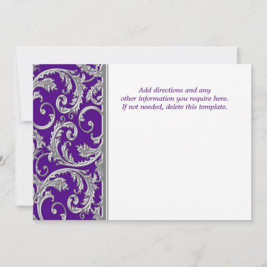 Paarse zilverdragel verloving USTOM Kaart (Achterkant)