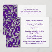 Paarse zilverdragel verloving USTOM Kaart (Voorkant / Achterkant)