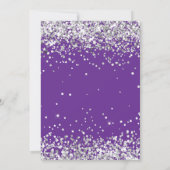 Paarse zilveren 14e verjaardagsfeestje kaart (Achterkant)