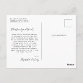 Paarse Zilveren Agaat Aangepaste Foto Bedankt Briefkaart (Achterkant)