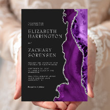 Paarse zilveren agaat bruiloft