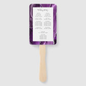 Paarse zilveren agaat bruiloft programma handwaaier (Achterkant)