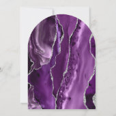 Paarse zilveren agaat Dark Arch Wedding Kaart (Achterkant)