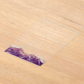 Paarse zilveren agaat Elegant Modern Wedding Acryl Uitnodigingen (Laagn)