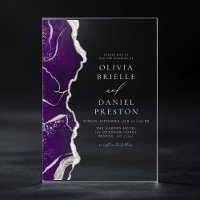 Paarse zilveren agaat Elegant Modern Wedding