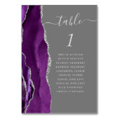 Paarse zilveren agaat grijs bruiloft kaart (Voorkant)