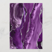 Paarse zilveren agaat pruim bruiloft menu (Achterkant)