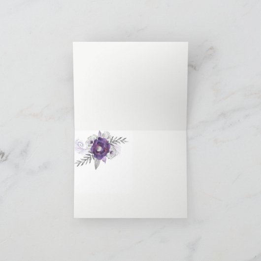 Paarse zilveren aquarel dankkaartjes 3963 bedankkaart (Binnen)