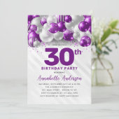 Paarse zilveren ballon Glitter Elke dag van de zon Kaart (Staand voorkant)