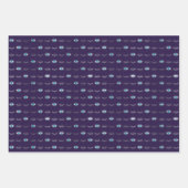 Paarse & Zilveren Blauwe Evil Eye wimpers Nazar Ma Inpakpapier Vel (Voorkant)