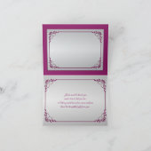 Paarse, Zilveren Bloemen Bruiloft Dankkaart 2 Bedankkaart (Binnen)