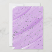 Paarse Zilveren Bloemen Eenhoorn Baby Sprinkle Kaart (Achterkant)