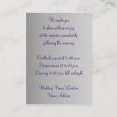 Paarse, zilveren bloemenvlinders behuizing Kaart (Achterkant)