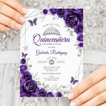 Paarse Zilveren Bloemstuk Quinceanera
