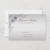  Paarse Zilveren Bloemwervelingen RSVP (Voorkant)