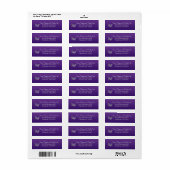 Paarse, zilveren Butterfly Return Address Label (Full Sheet)