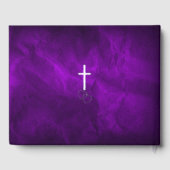 Paarse Zilveren Christelijk Kruis Harten Bruiloft Gastenboek (Achterkant)