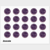 Paarse Zilveren Confetti Gracias Glam Cadeau Dank  Ronde Sticker (Vel)