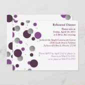 Paarse & zilveren Dot repetitie Diner Briefkaart (Voorkant / Achterkant)