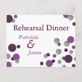 Paarse & zilveren Dot repetitie Diner Briefkaart (Achterkant)