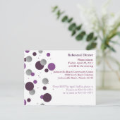 Paarse & zilveren Dot repetitie Diner Briefkaart (Staand voorkant)