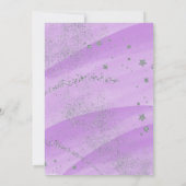 Paarse zilveren eenhoorn Baby shower uitnodiging (Achterkant)