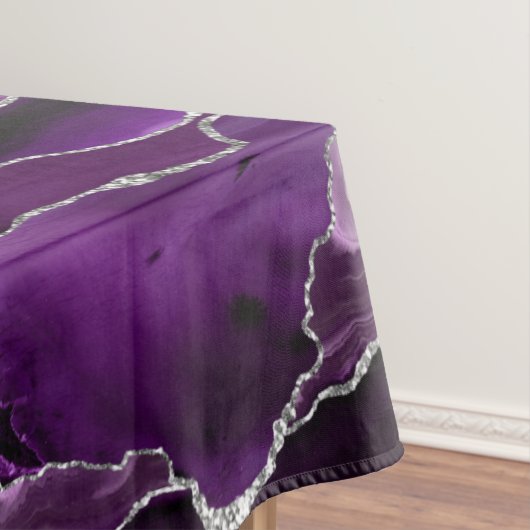 Paarse Zilveren Formele Glitter Agate Tafelkleed (Voorbeeld)