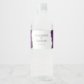 Paarse Zilveren Glitter Agate Bruiloft Waterfles Etiket (Voorkant)