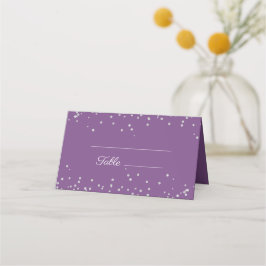 Paarse Zilveren Glitter Bruiloftsreceptie Plaatskaartje