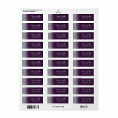 Paarse Zilveren Glitter Huwelijk Retouradres Etiket (Full Sheet)