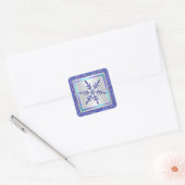 Paarse, Zilveren Glitter LOOK Snowflake Sticker (Envelop)
