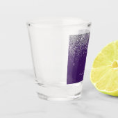 Paarse Zilveren Glitter Meisjesachtige Glam Monogr Shot Glas (Links)