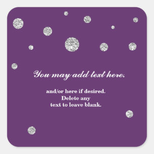 Paarse & Zilveren Glitter Moderne Stippen Sticker