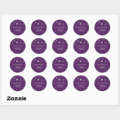 Paarse & Zilveren Glitter Moderne Stippen Sticker (Vel)