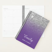 Paarse Zilveren Glitter Ombre Persoonlijk Planner (Display)