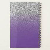 Paarse Zilveren Glitter Ombre Persoonlijk Planner (Achterkant)