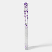 Paarse zilveren glitter sparken monogram Case-Mate iPhone case (Achterkant / Links)