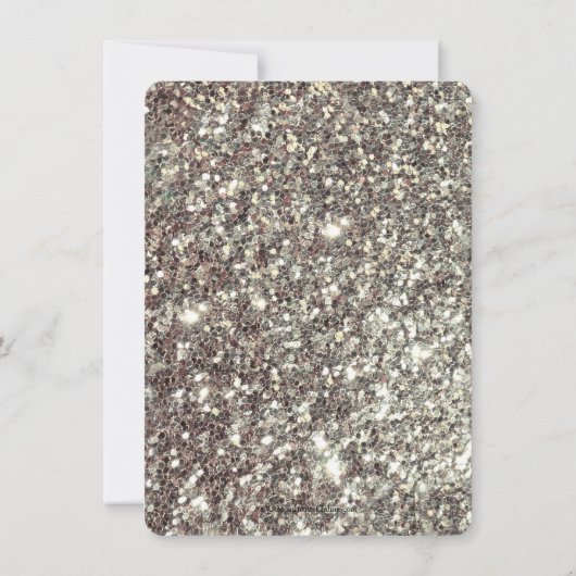 Paarse Zilveren Glitter Sweet 16 Feestuitnodiging Kaart (Achterkant)