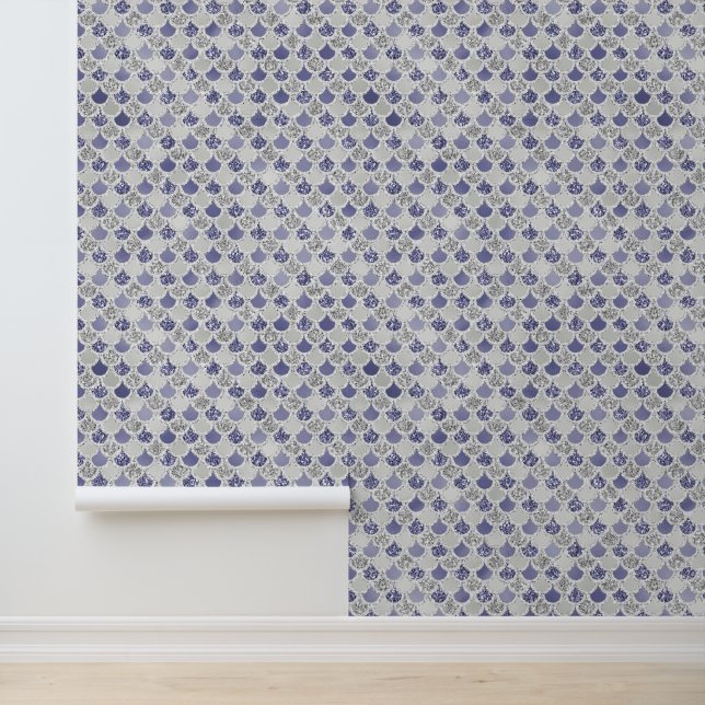 Paarse zilveren glitter zeemeermin behang (Applicatie)