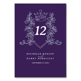 Paarse Zilveren hart kroon bruiloft Kaart